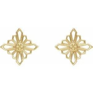 Zara Vintage-Inspired Geometric Earrings - 14k Fine
