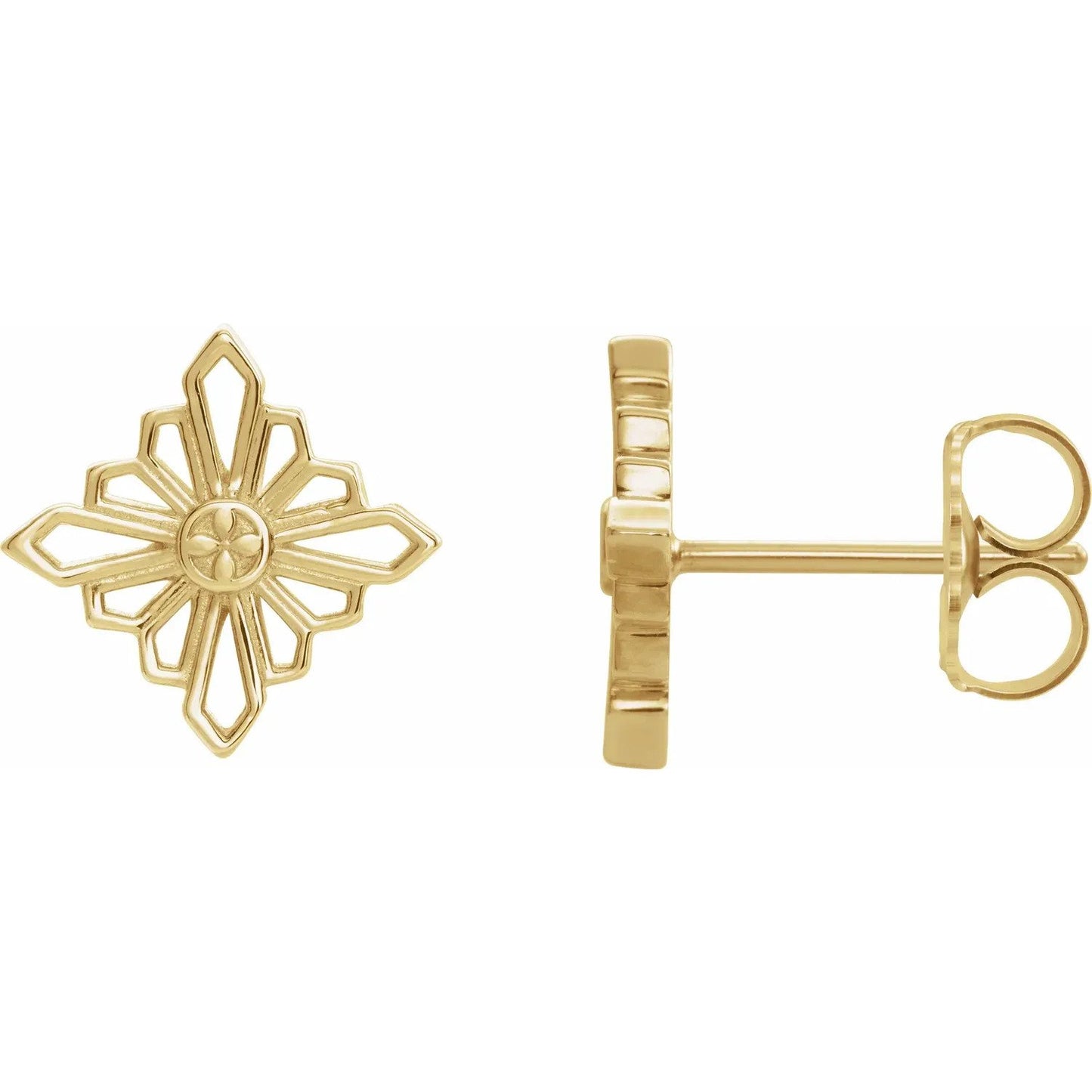 Zara Vintage-Inspired Geometric Earrings - 14k Fine
