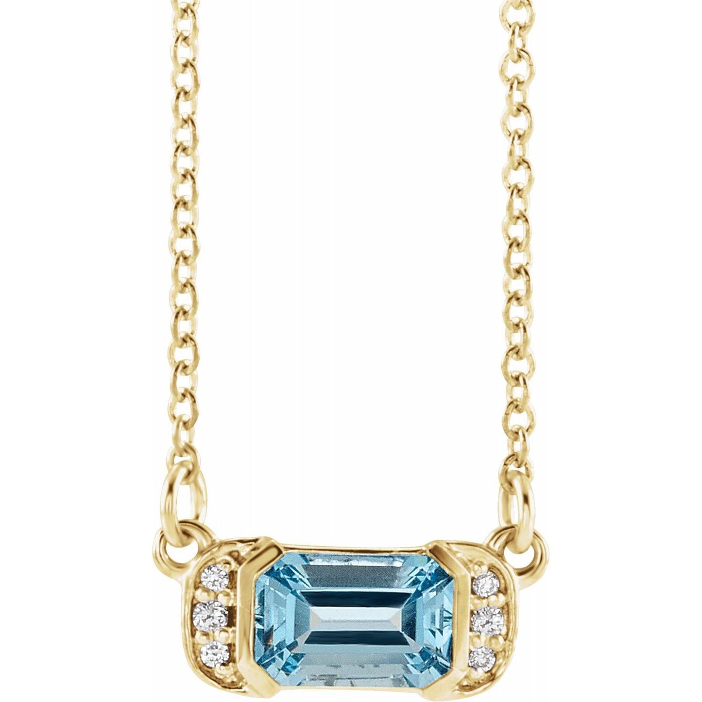 Audrey Gemstone Bar & Diamond Necklace