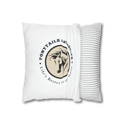 Ponytails & Ponies: White Pillowcase