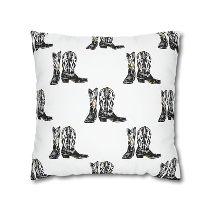 Cowboy Boots: White Pillowcase cover