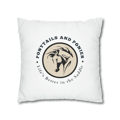 Ponytails & Ponies: White Pillowcase