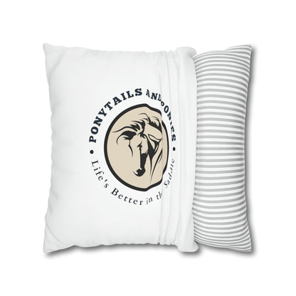 Ponytails & Ponies: White Pillowcase