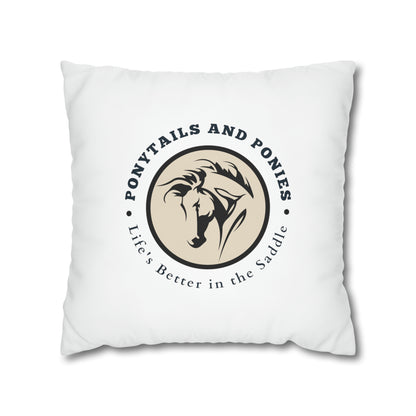 Ponytails & Ponies: White Pillowcase