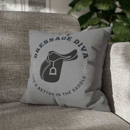 Dressage Diva: Grey Pillowcase