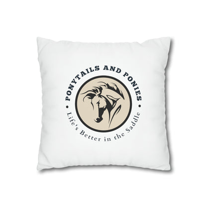 Ponytails & Ponies: White Pillowcase