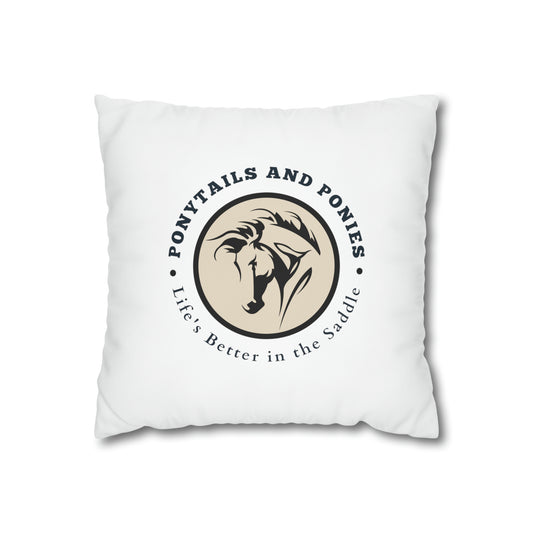 Ponytails & Ponies: White Pillowcase