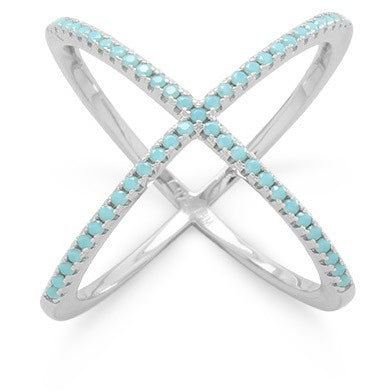 Stella Ring ~Sterling with Turquoise CZs (Limited) - Cassiano Designs