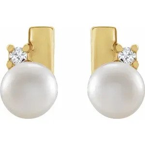 Astrid Pearl & Diamond Earrings