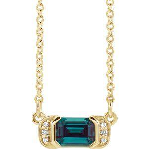 Audrey Gemstone Bar & Diamond Necklace