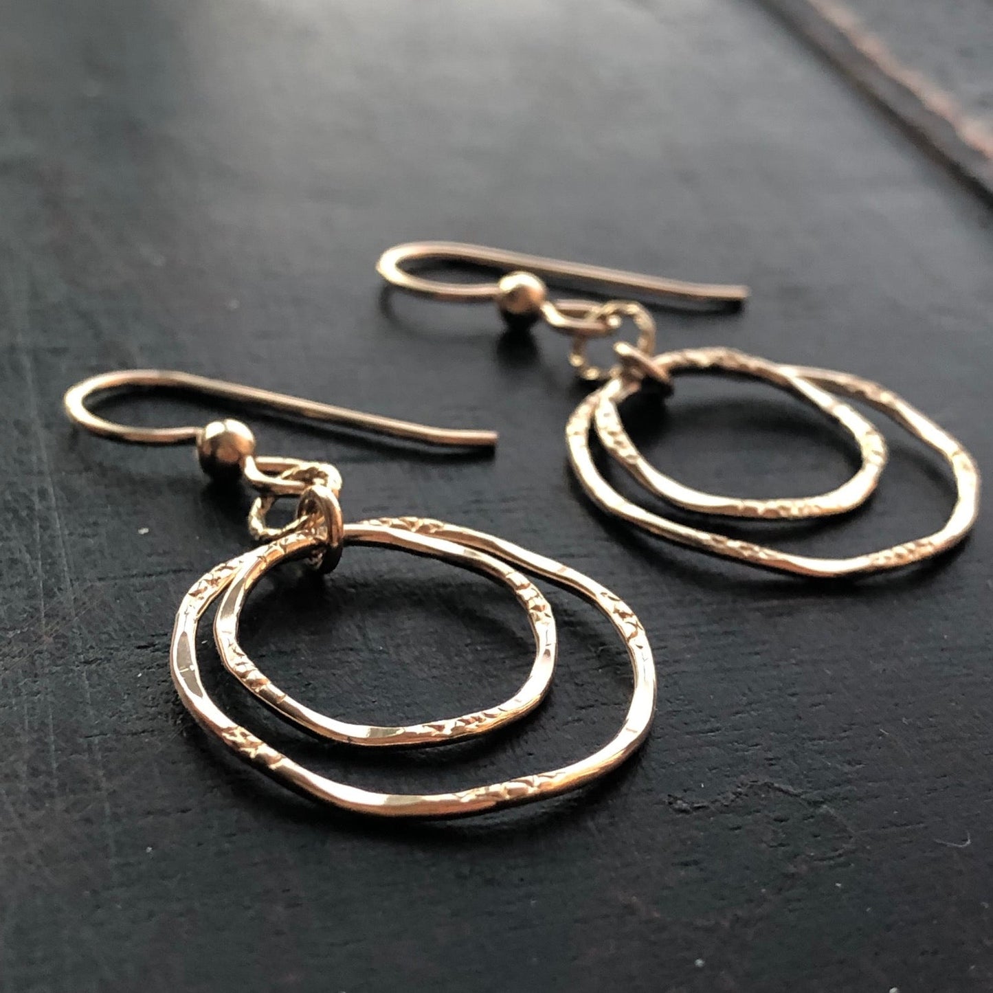 Gold Hammered Earrings