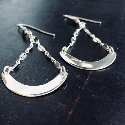 Curved Bar Drop Earrings